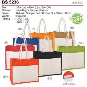 A3 Size Jute Bag with Pocket (BS5236)
