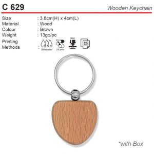 Love shaped Wooden Keychain (C629)