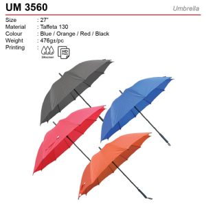 Solid Color 27 inch Umbrella (UM3560)