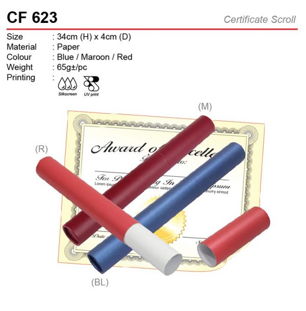 certificate scroll CF623
