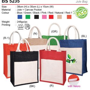 Jute Bag with pocket (BS5235)