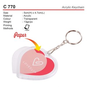 Love Shape Plastic Keychain (C770)