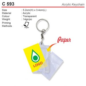Rectangular Plastic Keychain (C593)