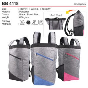Anti theft Backpack (BB4118)