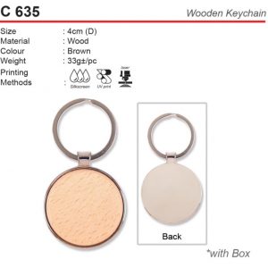 Round Wooden Keychain (C635)