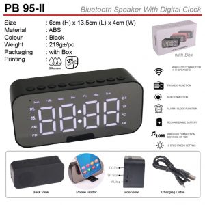 Bluetooth Speaker with Clock (PB95-II)