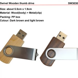 Swivel Wooden Pen Drive(SW3030)