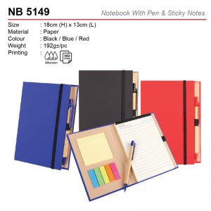 Notebook with pen & sticky notes (NB5149)